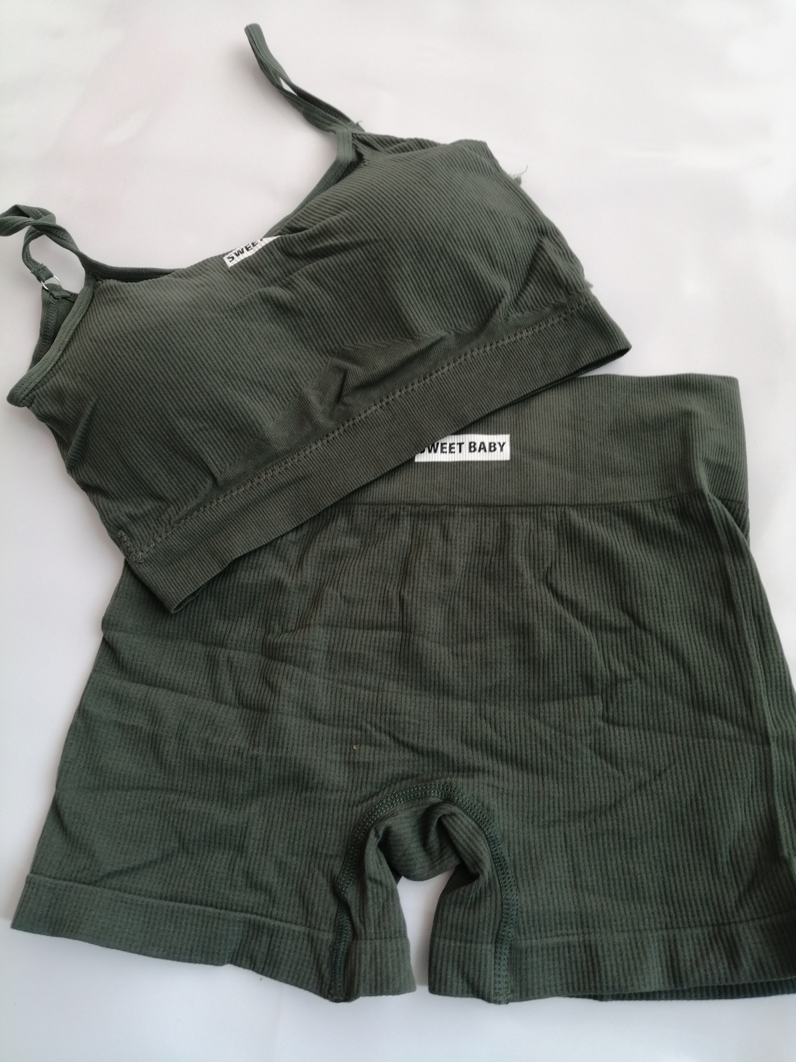 ست نیم تنه و شورتک باشگاهی نخی کبریتی