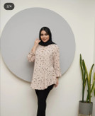 تونیک گل گچی مدل بسته یقه v جنس کراش