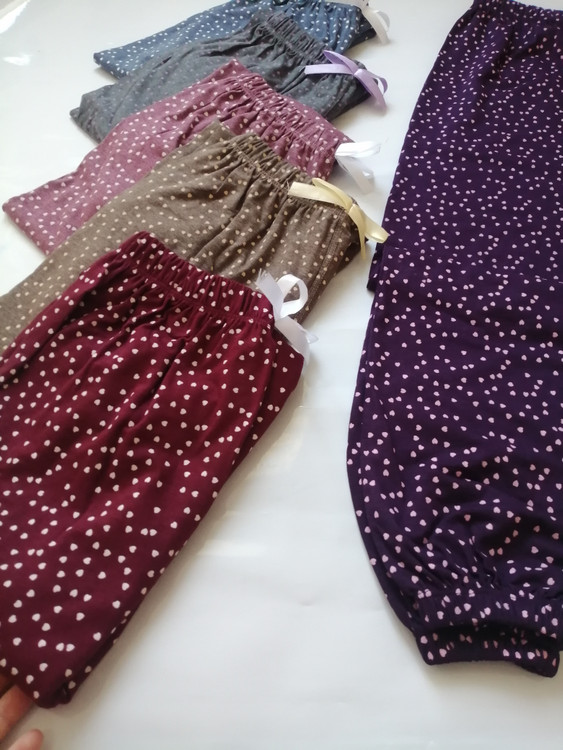 شلوار نخی طرح دار