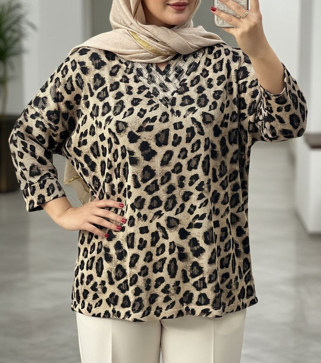 شومیز پلنگی قواره دار