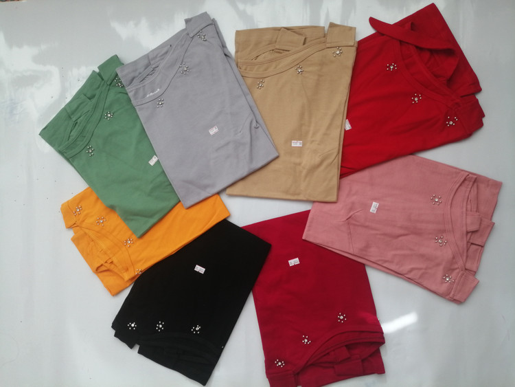 تیشرت مروارید دوزی استین باز