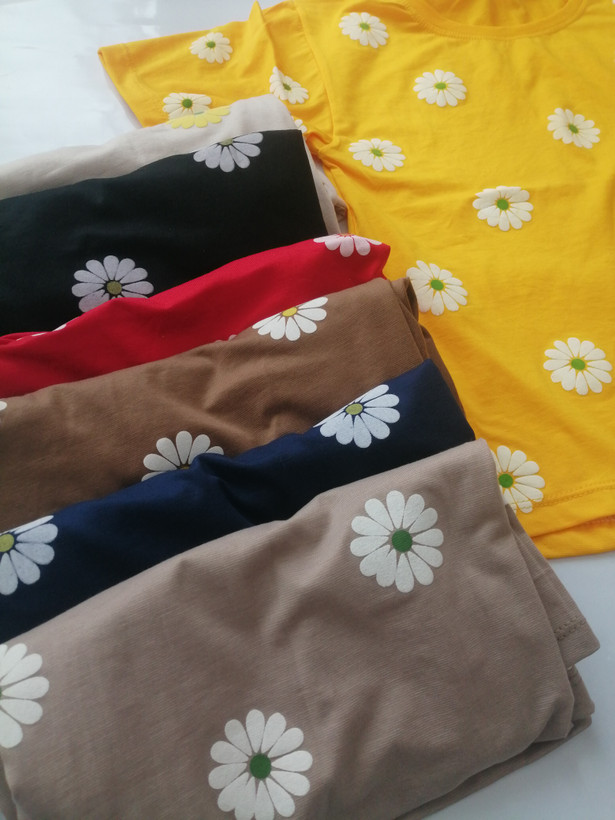 کراپ دخترانه طرح گل