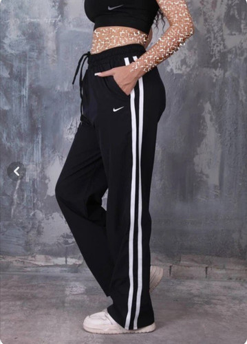 شلوار بگ زنانه نایک جنس گلکسی پنبه بغل نوار سفید