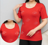 تیشرت زنانه سوپر نخ نگینی استین دار