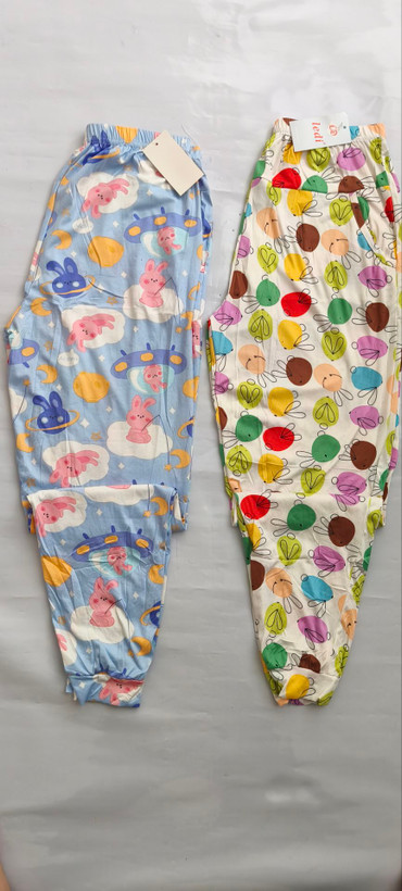 شلوار نخ پنبه لیدی طرح دار