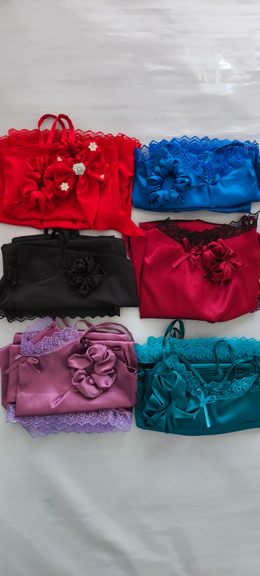 ست لباس خواب ساتن گیپوری