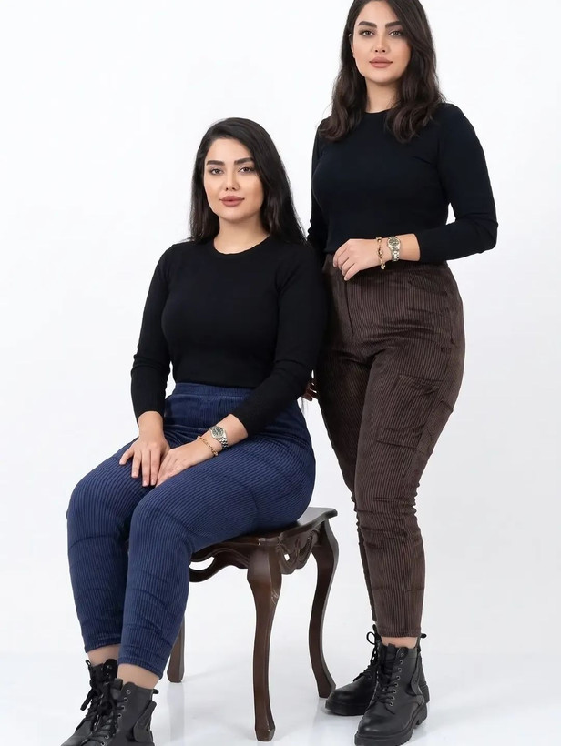 شلوارمخمل زنانه مدل کبریتی اعلا وارداتی قواره بزرگ